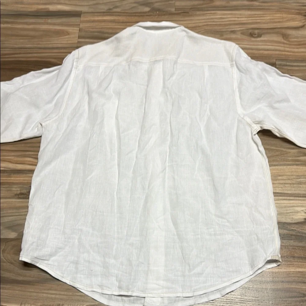 Tommy Bahama Mens XL 100% Linen Authentic Fit Button Front Shirt Camp Travel